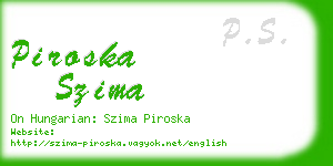 piroska szima business card